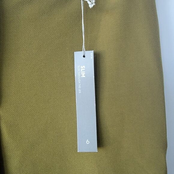 Loft womens slim through the leg ankle pant size 6 olive green office careers - Picture 5 of 10